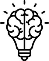 Brain lightbulb idea vector
