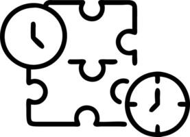 Border frame with puzzle pieces and clock for Timing vector