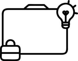 Briefcase and light bulb border frame with Innovative Solutions text and copy space vector