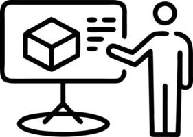 Business professional candidly presenting on a holographic display vector