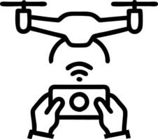 Candid shot of a drone operator flying a drone in an outdoor setting vector