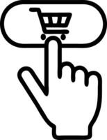 Close up of Finger Touching Virtual Buy Button vector