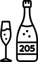 Close Up of New Year Champagne vector