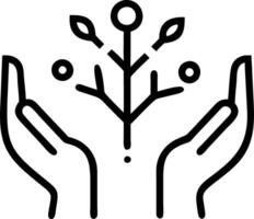 Close up of Holographic Tree in Hands vector