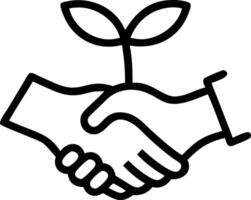 Close up of Seedling with Handshake Shadow vector