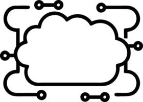 Cloud and Circuit Path Frame vector