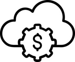 Cloud Computing and Dollar Icon vector