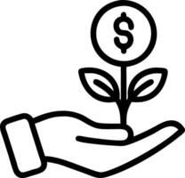 Close up of Seed Growing from Coin vector