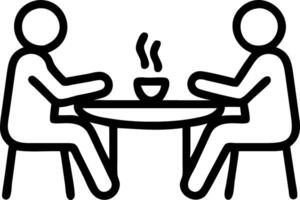 Couple enjoying coffee together at a rustic kitchen table vector