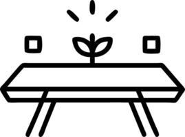 Conference Table with Holographic Scale and Plant vector