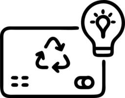 Credit Card with Holographic Recycling Symbol and Lightbulb vector