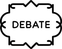 Debate stage frame with policy word clouds vector