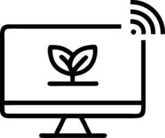 Desktop Monitor with Holographic Network and Leaf vector