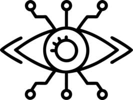 Digital AI eye with neural connections on an isolated white background vector