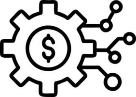 Digital Gears and Money Symbol vector