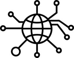 Digital globe with glowing abstract connections representing global operations vector
