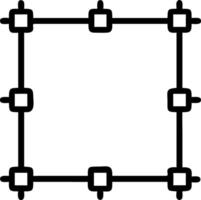 Digital grid border with glowing intersections and copy space vector