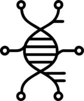 Digital DNA helix with data points on an isolated white background vector