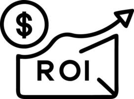 Dollar sign and graph border frame with ROI Focus text and copy space vector