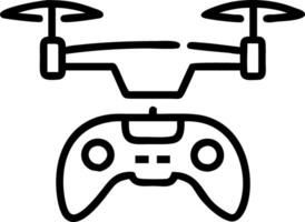 Drone controller with holographic flight data copy space on the side vector