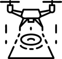 Drone with holographic navigation map and copy space vector