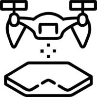 Drone controller with holographic flight data copy space on the side vector