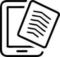 E reader with holographic bookmarks and copy space vector