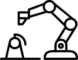 Engineer candidly working on a robotic arm in a lab vector