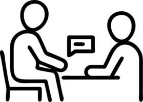 Financial officer discussing a report with a colleague at a casual meeting vector