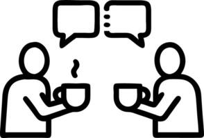 Financial officer holding a coffee cup and chatting with a colleague in the office vector