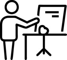 Financial officer preparing for a presentation in a conference room vector