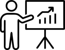 Financial officer leading a financial presentation with a projector vector