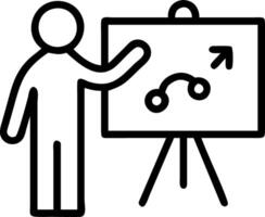 Financial officer reviewing charts and graphs on a whiteboard vector