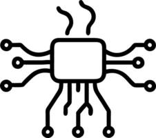 Floating AI chip with glowing circuits on an isolated white background vector