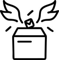 Floating ballot box with wings vector