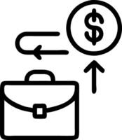 Floating briefcase and dollar sign with the word Revenue vector