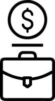 Floating briefcase and dollar sign with the word Revenue vector