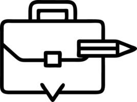 Floating briefcase and pencil with Creative Strategy text vector