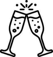 Floating champagne flute with bubbles forming a celebratory burst with Cheers text vector