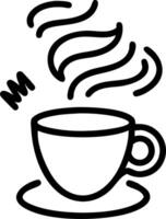Floating coffee cup with beans forming a spiral with Morning Perk text vector