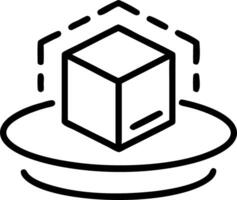 Floating data cube with light effects on an isolated white background vector