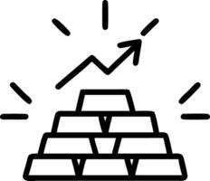 Floating coin stack with growth arrow vector