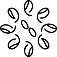 Floating coffee beans forming a spiral with a Morning Boost text vector