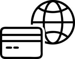 Floating credit card and globe with Global Transactions text vector