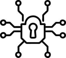 Floating digital lock with glowing keyhole on an isolated white background vector