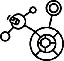 Floating digital spheres with connected nodes on an isolated white background vector