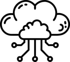 Floating digital brain with neural interfaces on an isolated white background vector