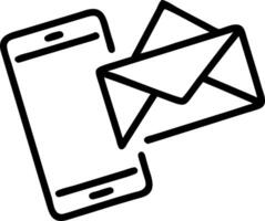 Floating envelope and smartphone with Email Marketing text vector