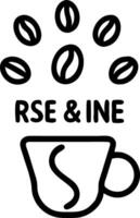 Floating espresso cup with coffee beans forming a wake up call with Rise Shine text vector