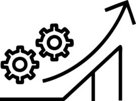 Floating gears and upward arrow with the word Progress vector